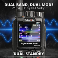 Radioddity GD-88 DMR & Analog 7W Ruční rádio, VHF UHF Dual Band Ham Two Way Radio, s APRS, Cross-Band Repeater, SFR, 300K kontak